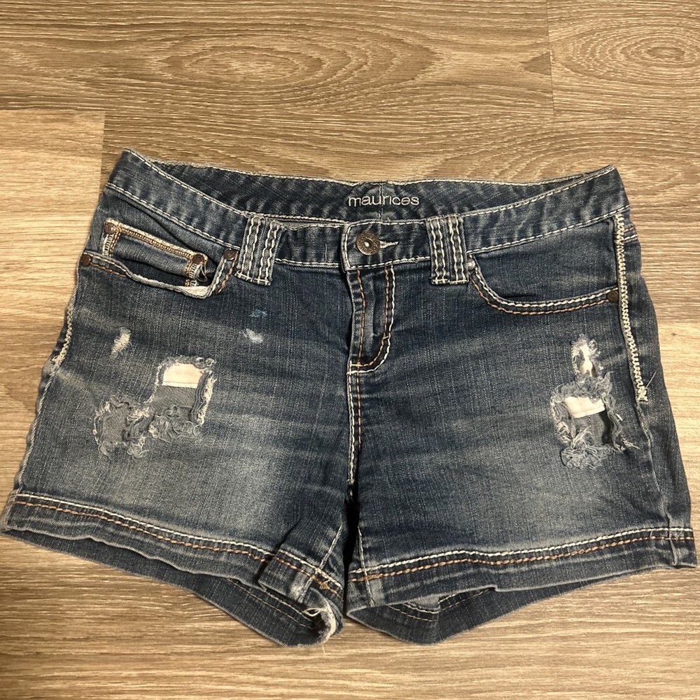 Maurices Women's Jean Shorts - Dark Blue